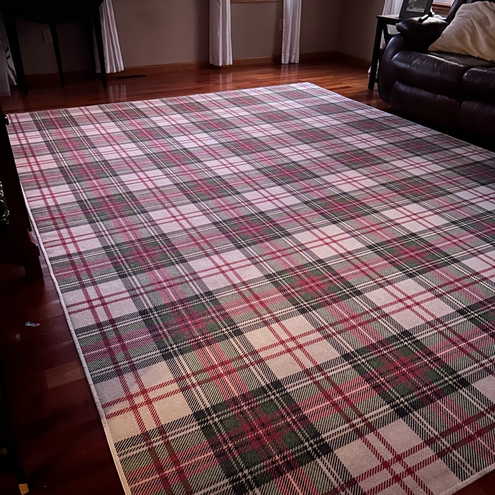 Ruggable 9x12 Plaid Area Rug in Red and Green